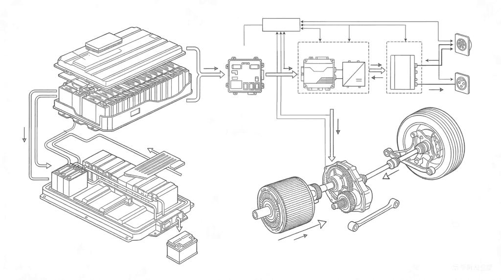 NEV动力总成热管理系统的结构图