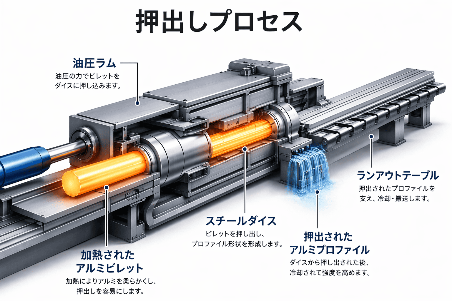アルミニウム押出成形プロセス