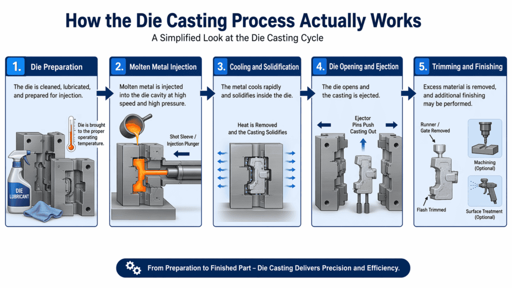 the graph explains how the die casting works