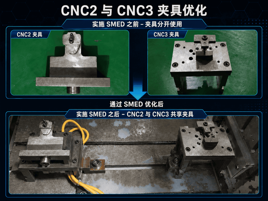通过工艺审查和优化，CNC2和CNC3的布局得到了更合理的调整，从而使加工效率提高了约10%